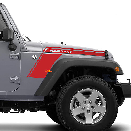 Kit de gráficos de vinilo para capó, guardabarros y tira curvada para Jeep Wrangler 1