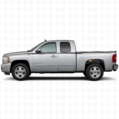 Kit de calcomanías decorativas de franjas laterales de vinilo para Chevy Silverado 2006-2013