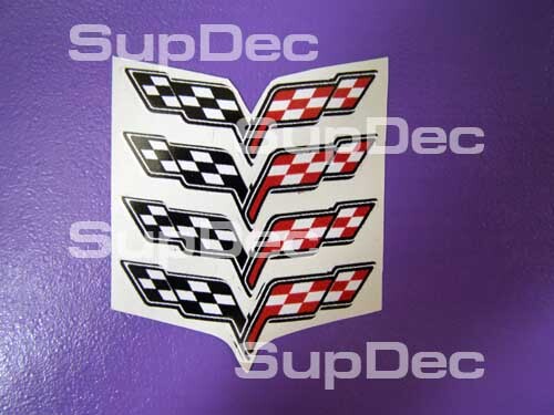 Juego de 4 Pegatinas Calcomanías para Tapacubos Centrales de Rueda para Chevrolet Corvette C6