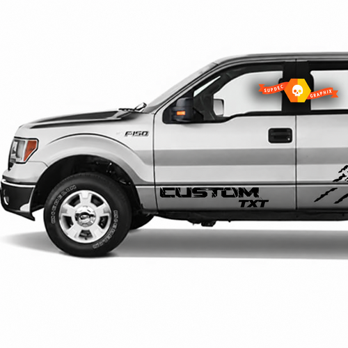 Pegatina adhesiva vinilo personalizada con franjas TXT para puertas Ford F-150 2017-2018