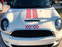 Mini Cooper Clubman Dual Checkered Stripes Vinilo Calcomanías Pegatinas 2008-2013 2