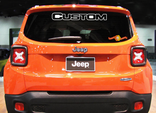 CALCOMANÍA DE VINILO CON LETRAS EN RELIEVE PERSONALIZADAS PARA LA VENTANA TRASERA DE Jeep Renegade