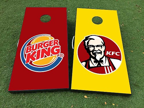 Juego de calcomanías de vinilo para tablero de Cornhole de Burger King y KFC