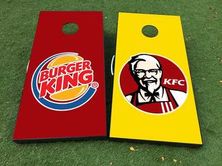 Burger King KFC Cornhole Juego de mesa Calcomanía VINILO WRAPS con LAMINADO