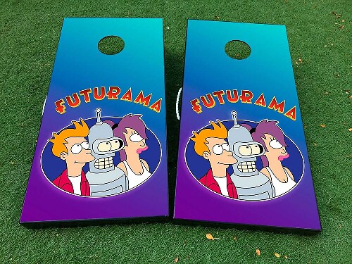 Juego de pegatinas de vinilo para tablero de cornhole de Futurama