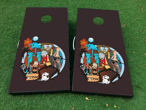 Conjunto de Pegatinas de Vinilo para Tablero de Cornhole Inspirado en Rick y Morty