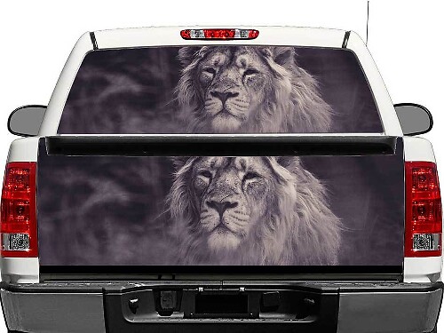 Calcomanía de vinilo para ventana trasera o portón trasero de león para camioneta SUV
