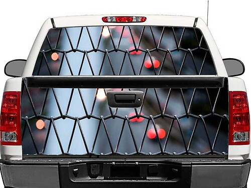 Vinilo adhesivo para ventana trasera o portón trasero de valla y ciudad para camión pick-up, SUV y coche