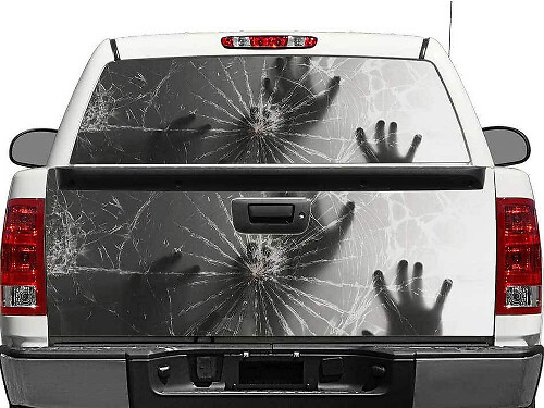 Manos Detrás de Cristal Roto Calcomanía de Vinilo para Ventana Trasera o Portón de Camioneta SUV