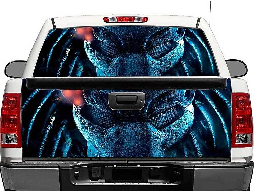 Calcomanía de vinilo para ventana trasera o portón trasero Predator para camionetas y SUV