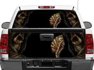 Skull Devil Dead Man's Hand Ventana trasera O portón trasero Calcomanía Pegatina Camioneta SUV Coche