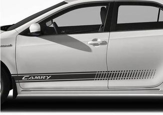 Kits de calcomanías y gráficos de vinilo con franjas de puerta del panel inferior de Toyota Camry 2012 1017 - Camry Stripes