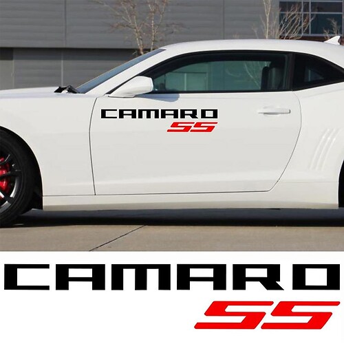 Adhesivo Vinilo con Logo SS para Puerta de Chevrolet Camaro