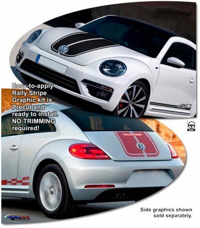 Kit completo de adhesivos de vinilo con rayas estilo racing para Volkswagen Beetle