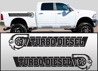 Turbo Diesel Skull Universal Truck Pinstripe Side Graphics Calcomanías