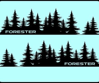 Forester Tree Decal Subaru Pegatina Puerta de Vinilo Montañas Gráficas Noroeste PNW