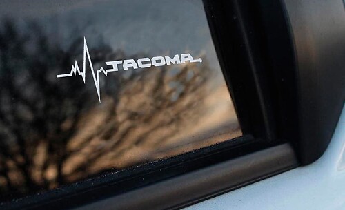 Calcomanía de vinilo para ventana lateral Tacoma Heartbeat para Toyota Tacoma