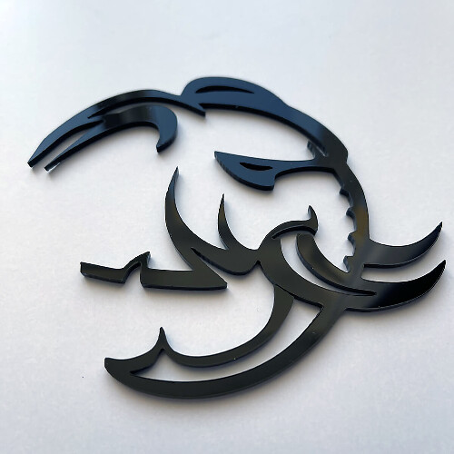 Insignia de guardabarros negra HellElephant Demon en 3D
