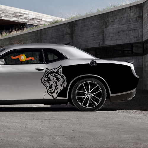 Custom Cat Head Billboard Pair Lateral Guardabarros trasero Adhesivo de vinilo para Dodge Challenger Hellcat 2015-2020