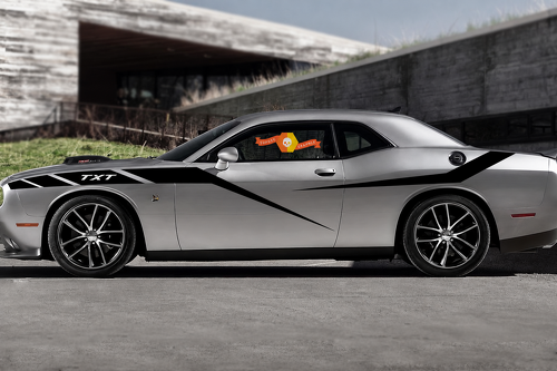 TXT Strobe Side Stripe Pair Lateral Adhesivo de vinilo para Dodge Challenger