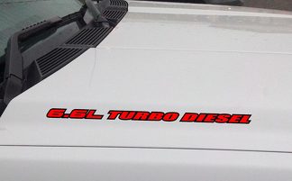 Calcomanía de vinilo para capó TURBO DIESEL de 6.6L compatible con: Chevrolet GMC Duramax (esquema)