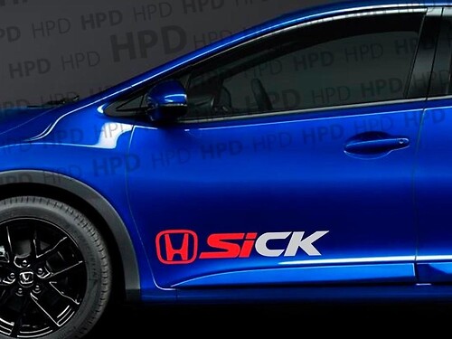 Civic Si Sick Honda Vinilo Calcomanía Racing Pegatina JDM EK Puerta D Racing illest
