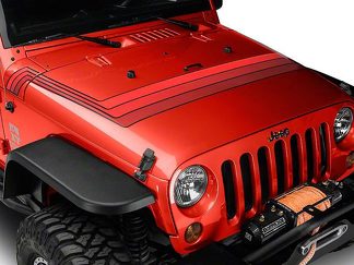 Rayas estilo retro para capó, color rojo, para modelos Jeep Wrangler JK 2007-2018
