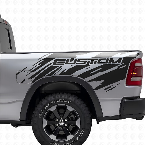 Calcomanía de vinilo lateral trasera estilo salpicadura con letras personalizadas para Dodge Ram