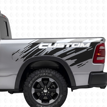 Calcomanía de vinilo lateral trasera estilo salpicadura con letras personalizadas para Dodge Ram_5