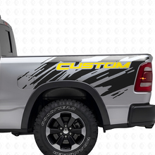 Calcomanía de vinilo lateral trasera estilo salpicadura con letras personalizadas para Dodge Ram_6