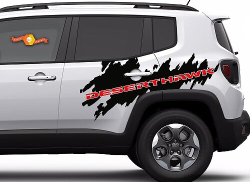2 colores Jeep Renegade DesertHawk Side Splash gráfico vinilo calcomanía pegatina Desert Hawk SUV