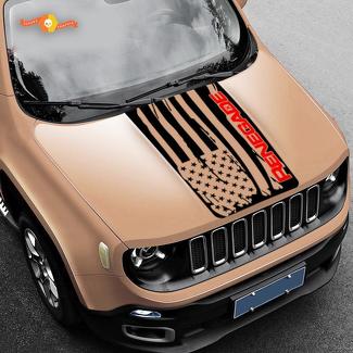 2 colores capó Jeep Renegade apenado bandera americana Logo gráfico vinilo calcomanía SUV