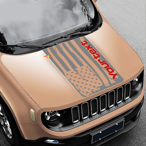 Adhesivo Vinilico de Capó con Bandera Americana Desgastada para Jeep Renegade