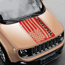 Adhesivo Vinilico de Capó con Bandera Americana Desgastada para Jeep Renegade 3