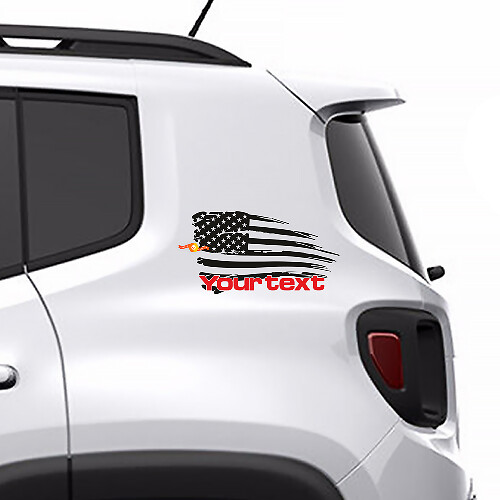 Vinilo Adhesivo Gráfico Lateral Trasero de Bandera Americana Envejecida para Jeep Renegade