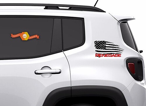 2 colores Jeep Renegade apenado bandera americana gráfico vinilo calcomanía lateral