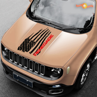 2 colores capó Jeep Renegade apenado bandera americana Logo SUV gráfico vinilo calcomanía