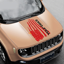 Calcomanía de vinilo para cofre con bandera americana desgastada 2 para Jeep Renegade 2