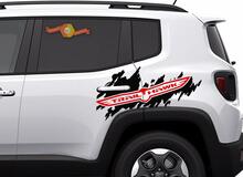 Calcomanía adhesiva de vinilo con logotipo de Trail Hawk TrailHawk Jeep Renegade Cherokee de 2 colores
 2