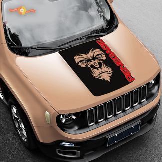 2 colores capucha Jeep Renegade Yeti Bigfoot Sasquatch Logo gráfico vinilo calcomanía SUV