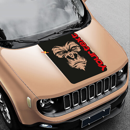 Calcomanía de vinilo con gráfico del logo Yeti Bigfoot Sasquatch para capó de Jeep Renegade