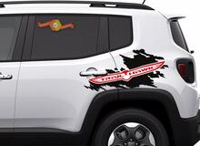 Jeep Renegade Cherokee Trail Hawk Side Splash Splatter Logo Gráfico Vinilo Calcomanía 2 colores 2
