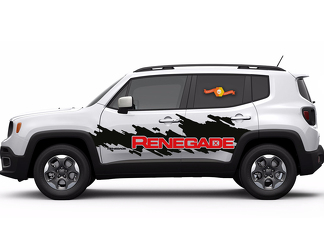 2 colores Jeep Renegade Side Splash Logo gráfico calcomanía de vinilo y parabrisas gráfico