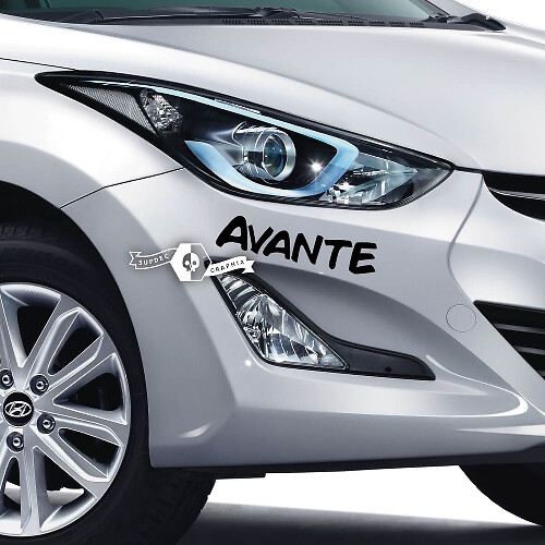 Calcomanía con letras, pegatina, emblema, logotipo, parachoques, vinilo, Avante Elantra para Hyundai
