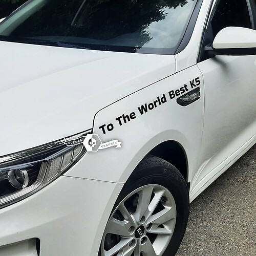 2 X calcomanía con letras, logotipo del emblema del guardabarros al mejor vinilo K5 del mundo para Kia Optima K5
