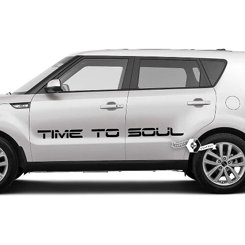 Par de letras Time To Soul emblema Logo calcomanía pegatina vinilo para Kia Soul
