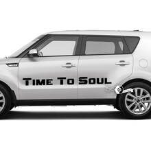 Par de letras Time To Soul emblema Logo calcomanía pegatina vinilo para Kia Soul
 2