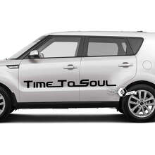 Par de letras Time To Soul emblema Logo calcomanía pegatina vinilo para Kia Soul
 3