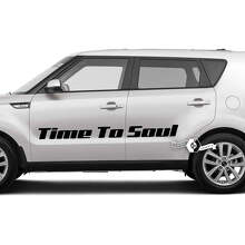 Par de letras Time To Soul emblema Logo calcomanía pegatina vinilo para Kia Soul
 4