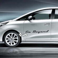 Par de puertas con letras Go Beyond, emblema, logotipo, pegatina de vinilo
 4